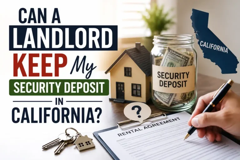 Can a landlord keep my security deposit in California rental dispute illustration.