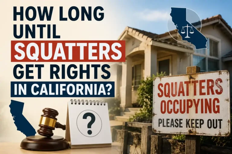 How Long Until Squatters Get Rights in California feature image showing property laws and unauthorized occupants.